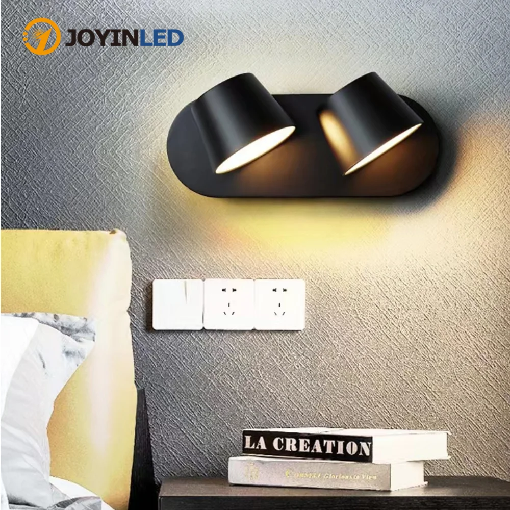 

Nordic LED Wall Lamp Modern 85-265V Rotatable Bedroom Bedside Reading Light Bathroom Aisle Wall Sconce Hotel Lighting