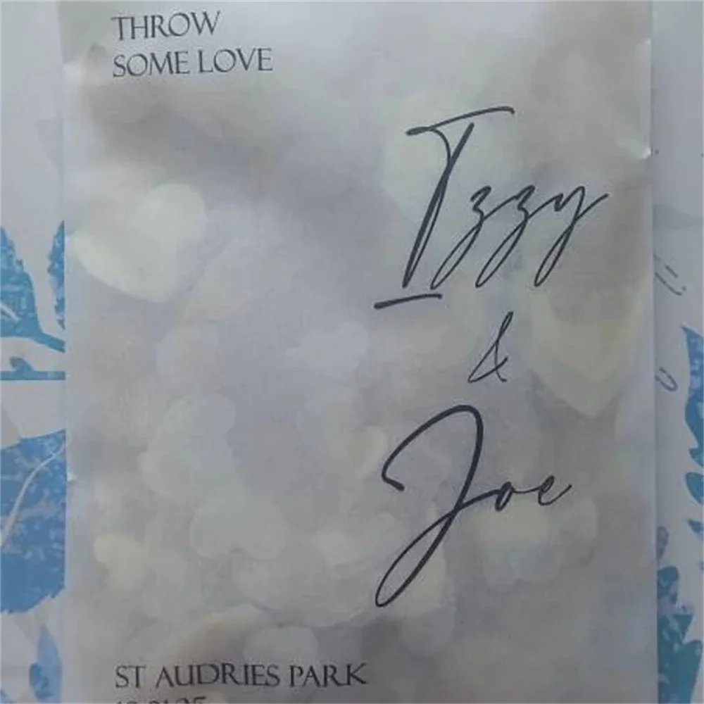 Happy Tears Wedding Tissues Packets 100% Biodegradable Glassine - Empty Tissue Bag Personalised Confetti Favours