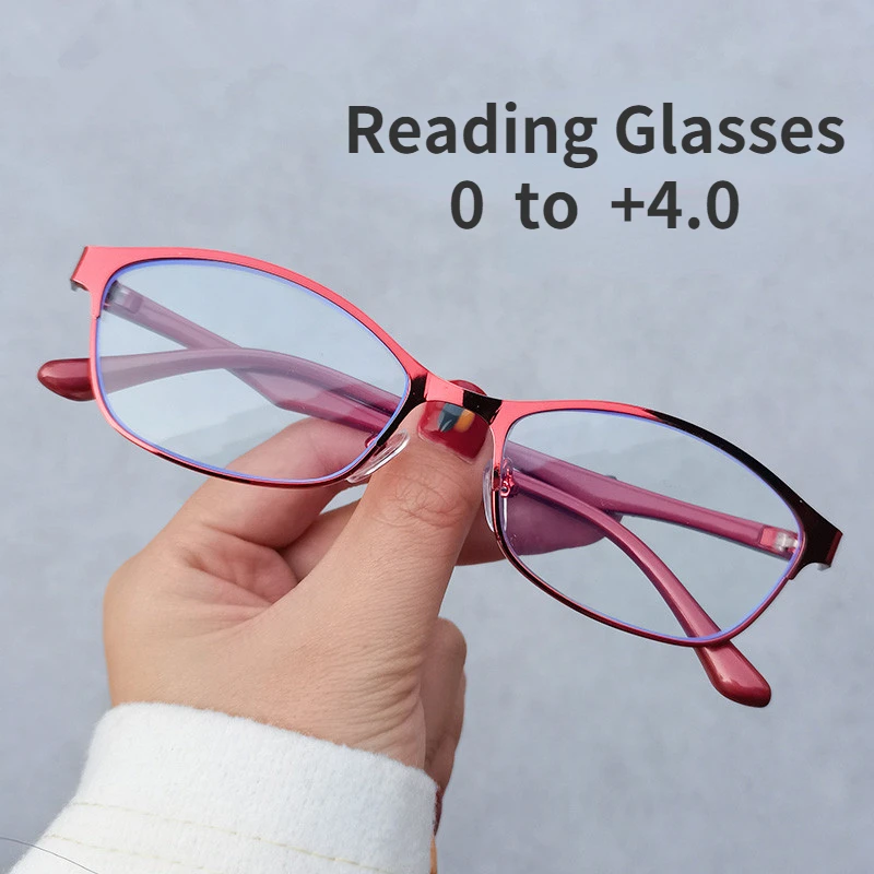 

Blue Light Blocking Presbyopia Glasses Men Women Vintage Frame Reading Glasses Computer Glass Fashion Eyewear Diopter- 0 To -4.0