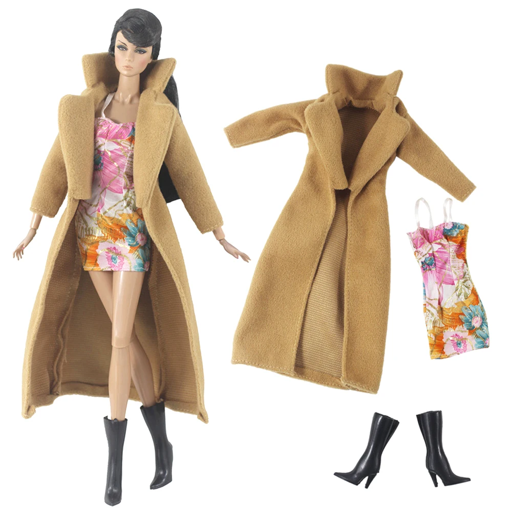 

NK 1 комплект, Лидер продаж, кукла, благородный костюм с юбкой, модное пальто, зимняя одежда, обувь для Барби, аксессуары, кукла, лучший подарок для ребенка, игрушка для девочки