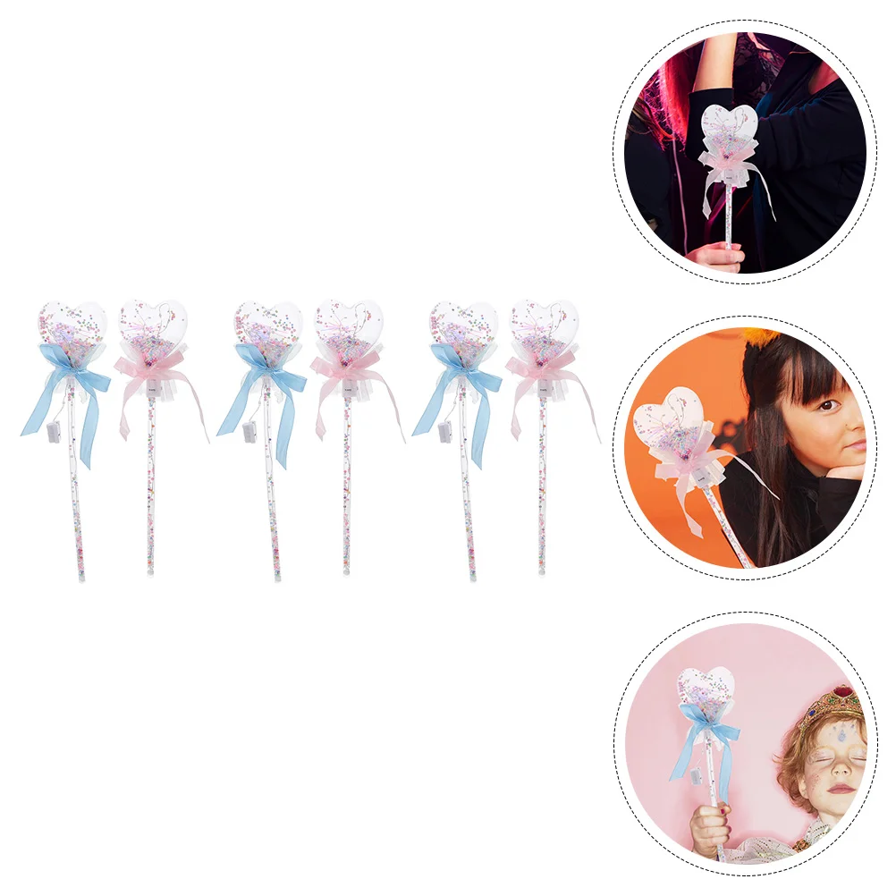 

6pcs Creative Glowing Fairy Sticks Fairy Wands Lovely Kids Party Props (Random Color)