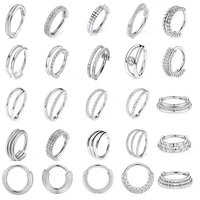 doubletriple open stacked helix hinged segment nose rings zircon daith septum conch earrings internal thread hoop piercing stud