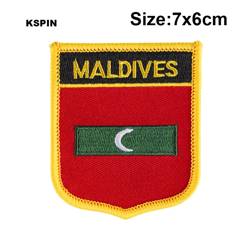 Мальдивы флаг щит форма утюга вышивка нашивки переводные швейные аппликации для