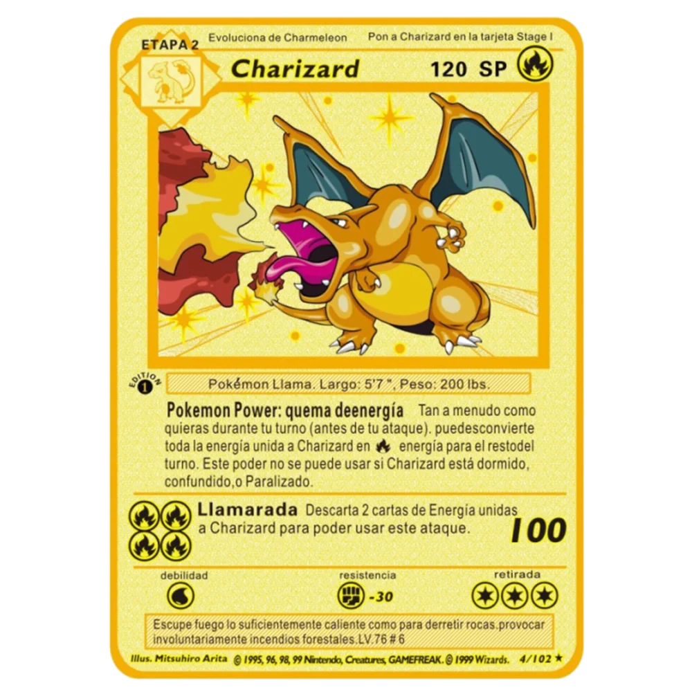 Набор покемонов из 6 предметов набор металлических карт с покемонами испанский