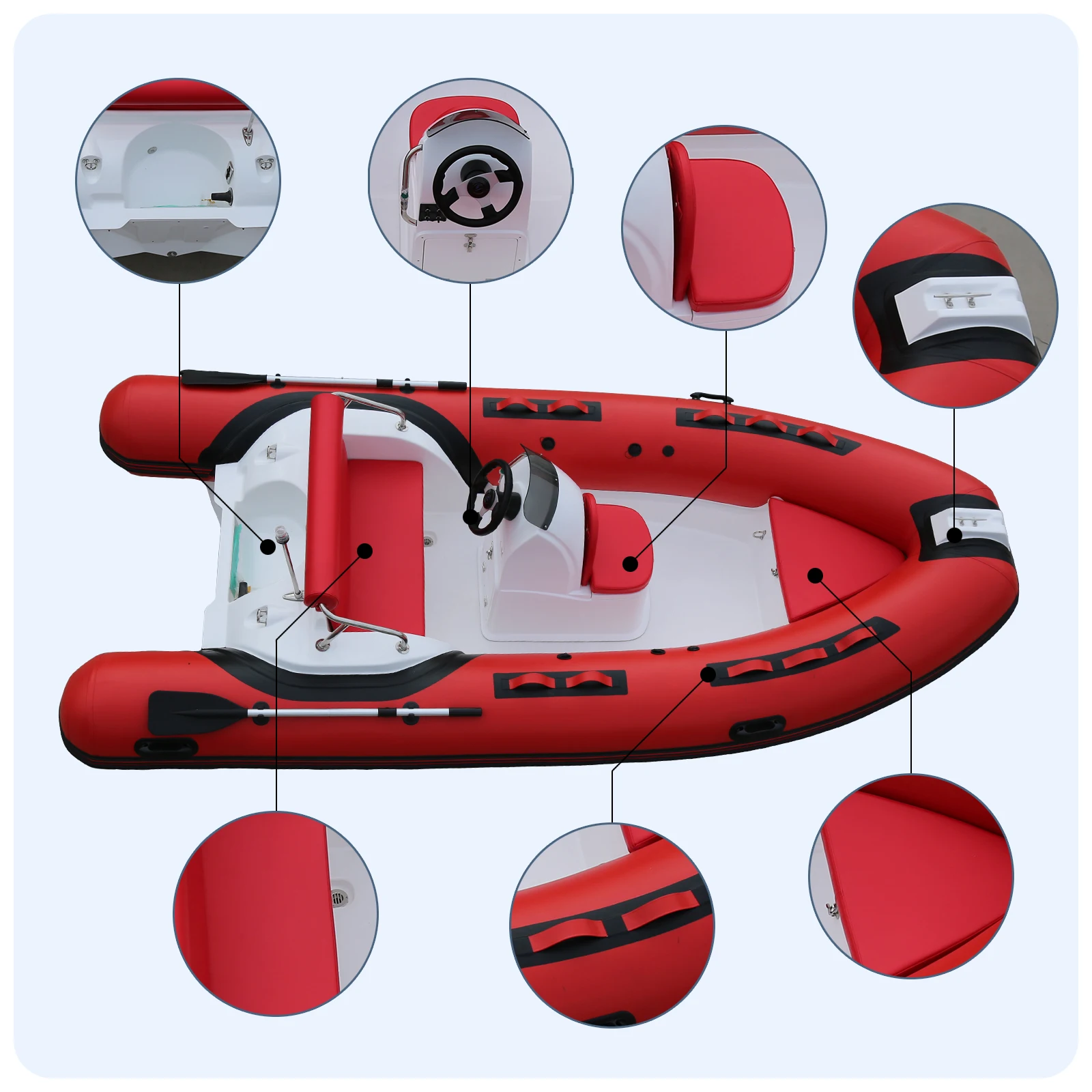 CE Хорошая 4 3-метровая надувная рыбацкая лодка из стекловолокна с подвесным