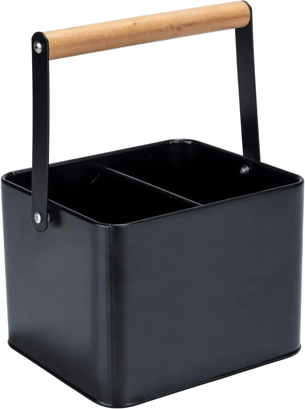 

Baco cutlery basket, black outdoor kitchen accessory, sturdy transport basket, made of black metal, coated with powder and flexi