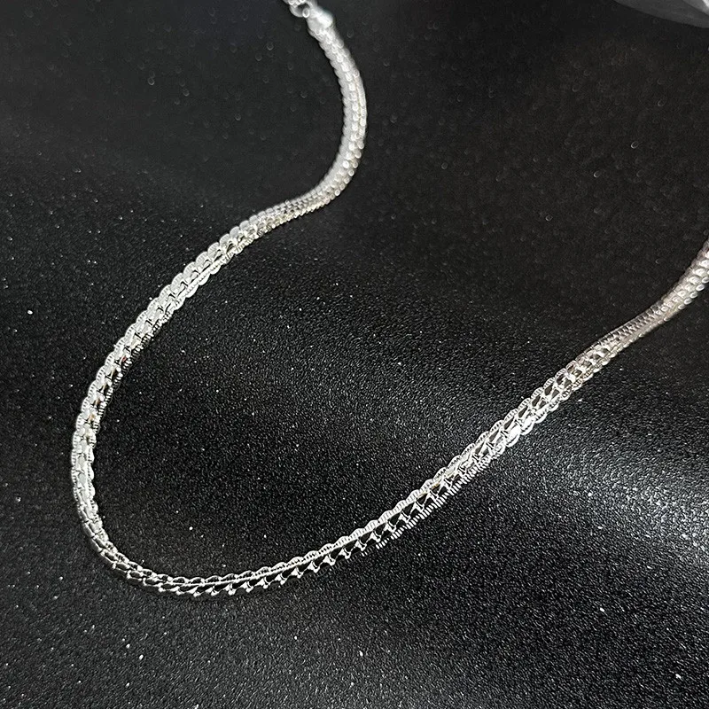 Ожерелье с боковой цепью для мужчин и женщин серебро 925 пробы 5 мм 20-60 см модные