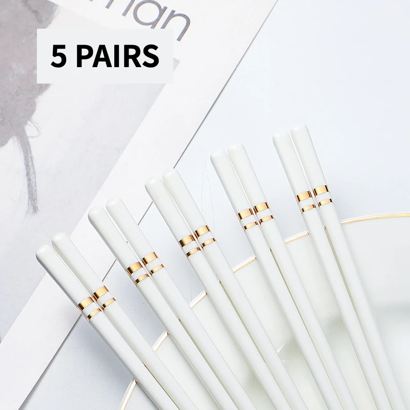 

5 пар керамических палочек для еды костяной фарфор