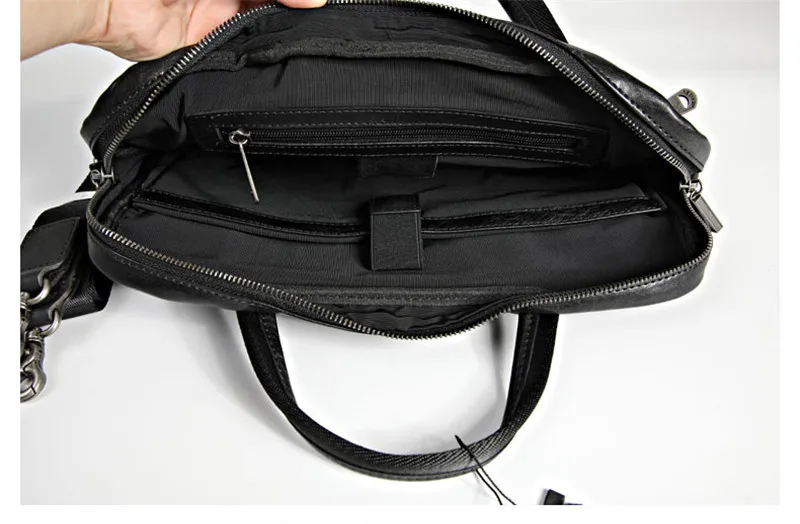 PNDME casual luxury genuine leather men's women's black briefcase business real cowhide laptop handbag travel messenger bag
