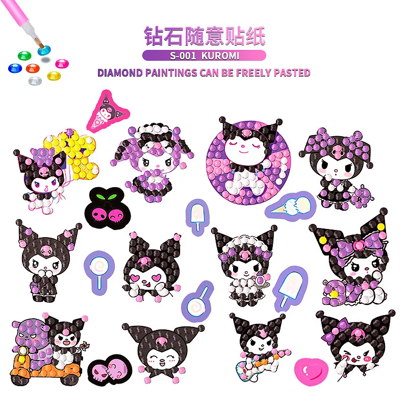 5D алмазный рисунок мультфильм Sanrio HelloKitty Kuromi DIY наклейки повседневные ручной
