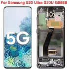 Оригинальный ЖК-дисплей S20U 5G для Samsung Galaxy S20 Ultra, с рамкой 6,9 дюйма, G988BDS G988B, G988F, ЖК-дисплей с сенсорным экраном, дигитайзер