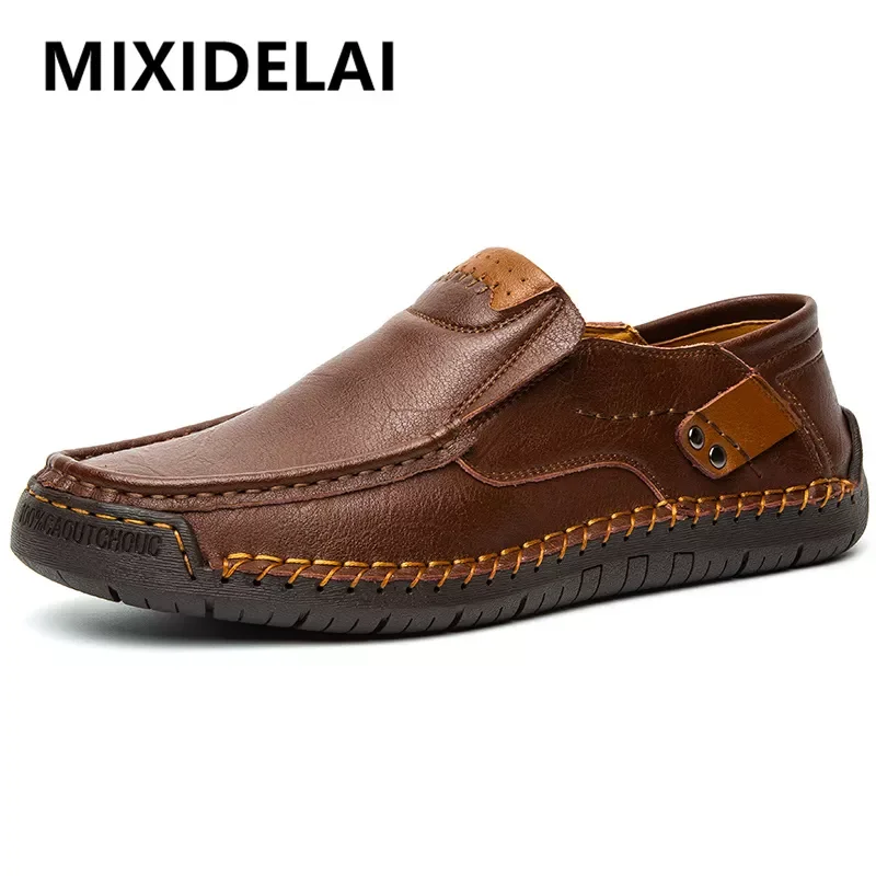 

2022New New Large Size Leather Men's Casual Shoes Handmade Men Style Shoes Comfortable Men's Moccasins Breathable Mens L