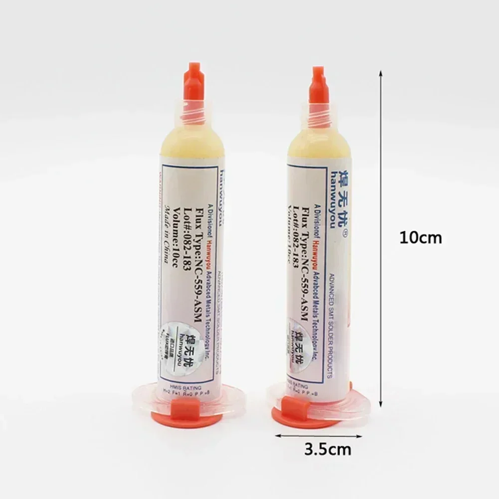

NC-559-ASM Паяльная паста No-Clean Tacky Gel Solder Aste Сварочная усовершенствованная масляная флюсовая смазка 10cc Пайка Ремонтная паста Пайка