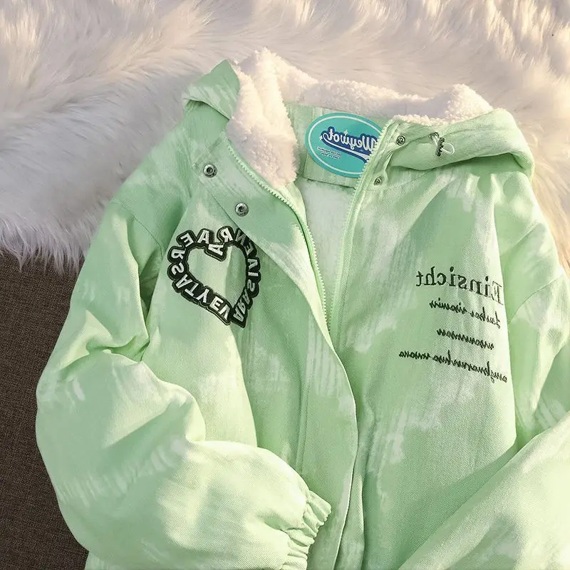 

Осенне-зимняя новая милая бейсбольная форма ярких цветов мягкая куртка женская Свободная Повседневная дизайнерская нишевая хлопковая оде...