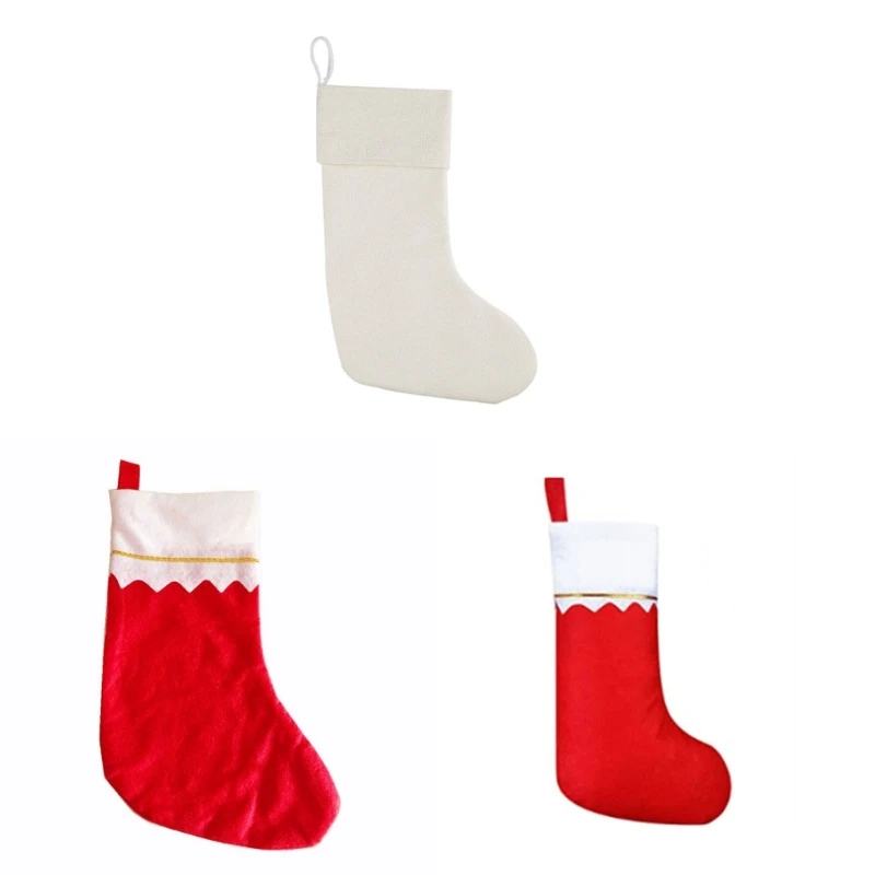 

Christmas Stockings Santa Sock Kids Candy Gift Holder Bag Tree Hanging Ornament