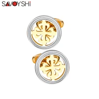 savoyshi high quality stainless steel metal cufflinks for men french shirt formal round cuff links business gift sleeve nails