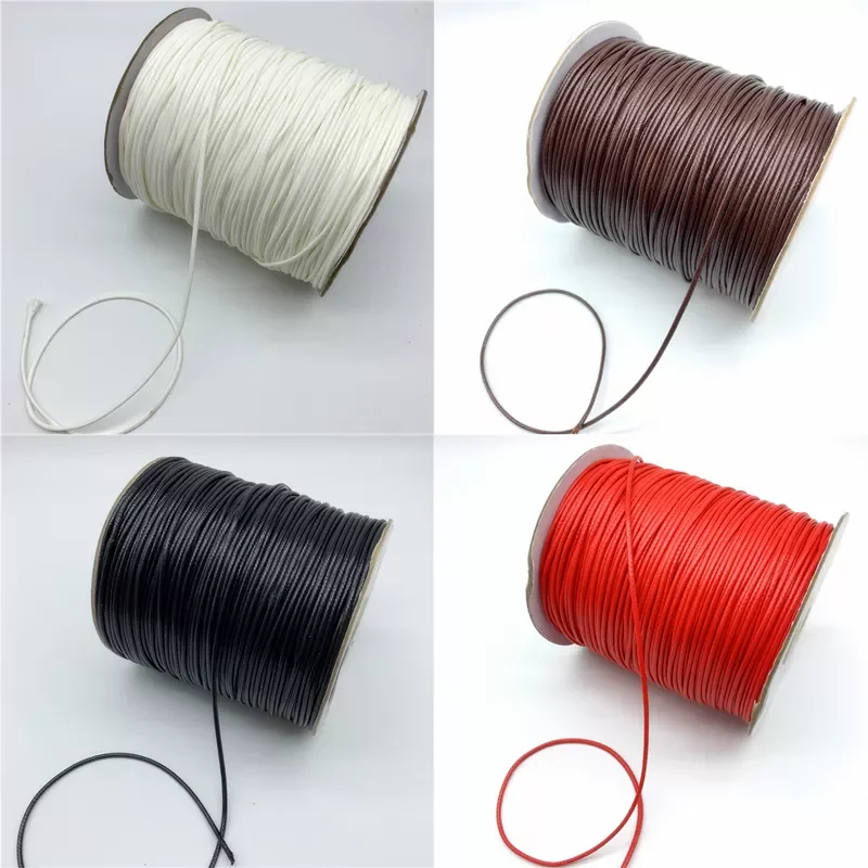 

0.5mm 0.8mm 1mm 1.5mm 2mm Waxed Cotton Cord Rope Waxed Thread Cord String Strap Necklace Rope For Jewelry Making