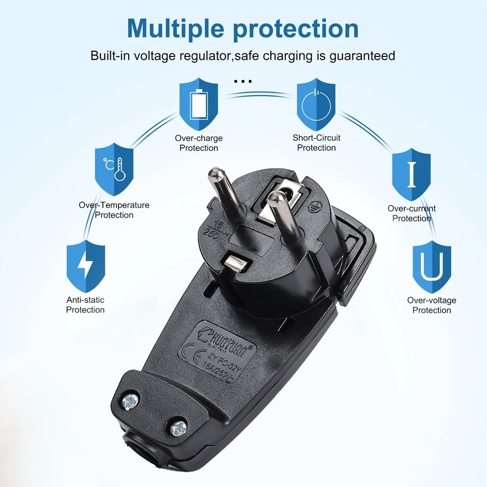 Адаптер вилки европейского стандарта 250 В/16 А