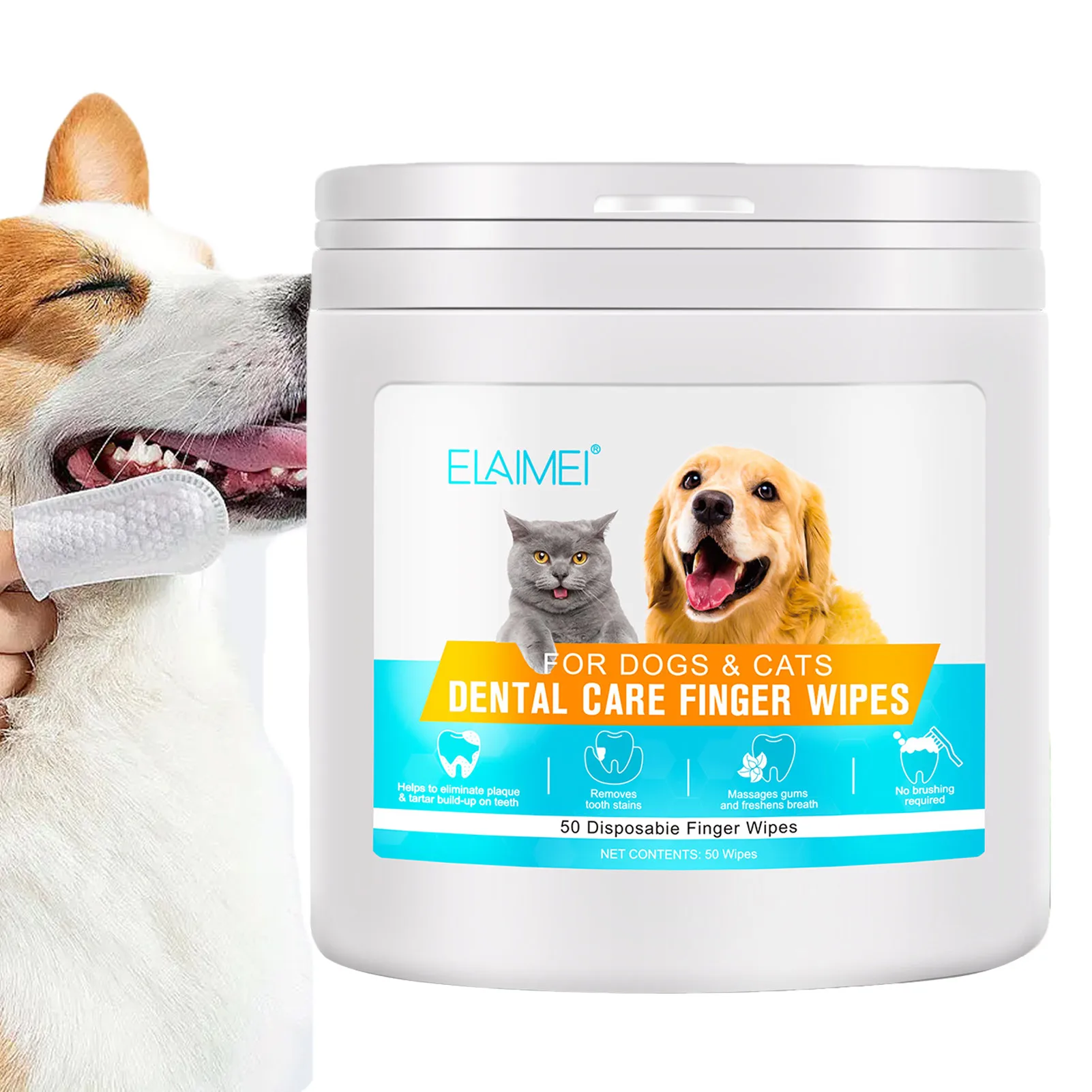 

50 шт., бумажные салфетки для чистки домашних животных