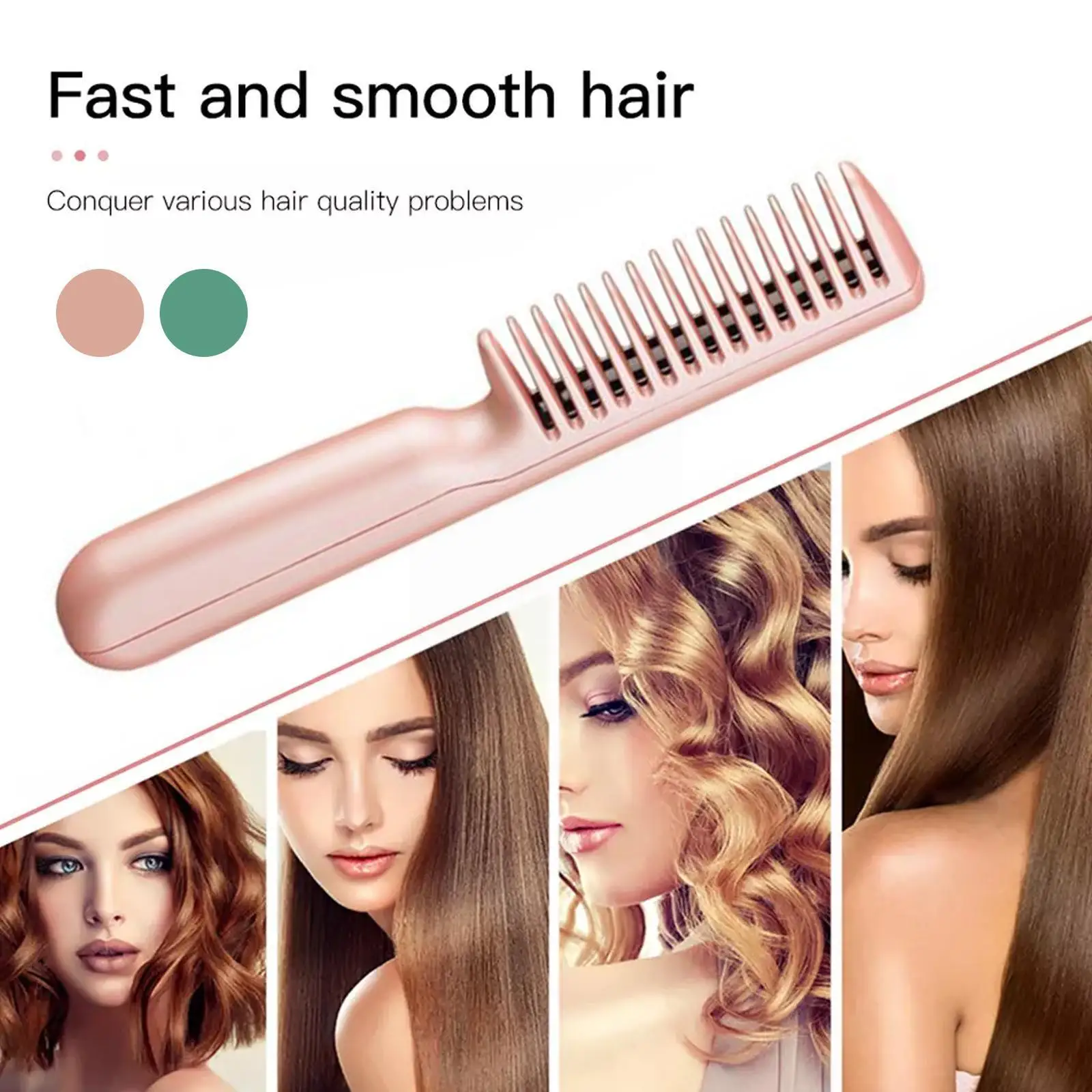 

2 In 1 Straight Hair Combs Electric Metal Delicate Multi-functional Straightening Comb Fast Heating Hairbrush Curlers For W Z9y1