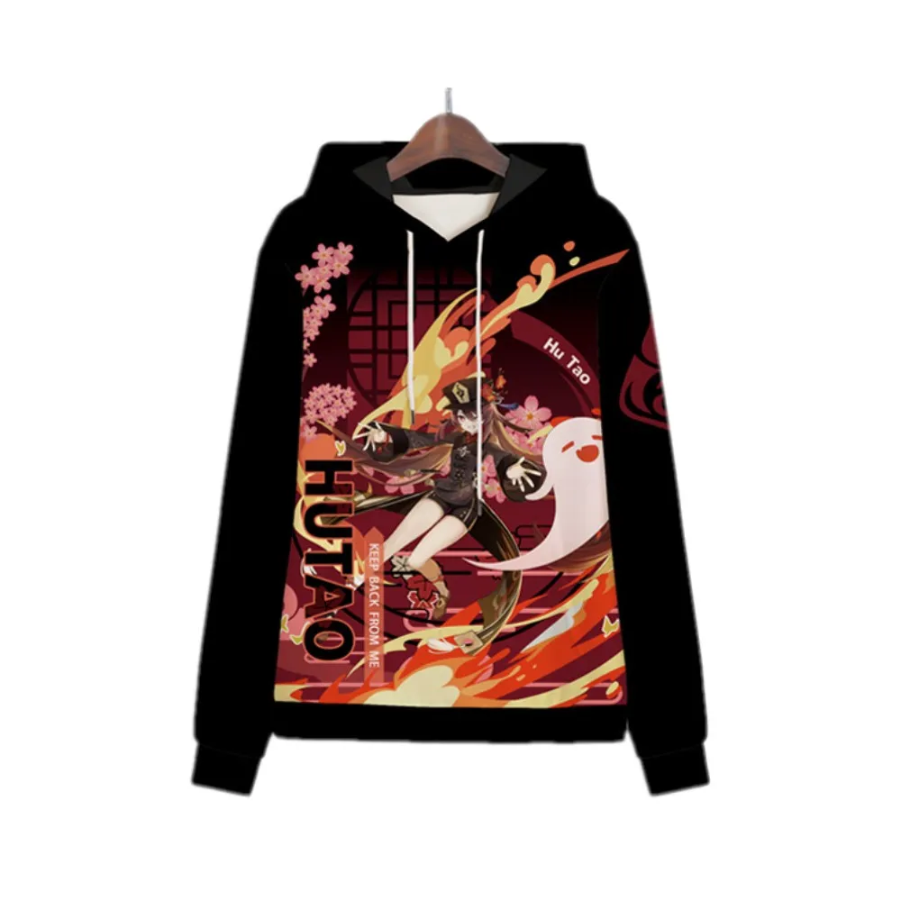 

Толстовка для косплея Genshin Impact игровые куртки с капюшоном Hutao Klee Diluc Venti Xiao, мужская и женская Толстовка Harajuku, пуловер