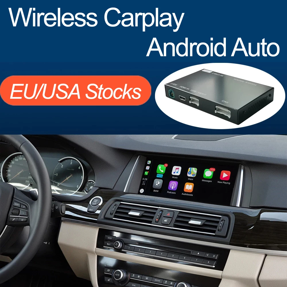 Wireless Apple CarPlay Android Auto for BMW 5 7 Series F10 F11 F07 GT F01 F02 F03 F04 2009-2016, with Mirror Link Function