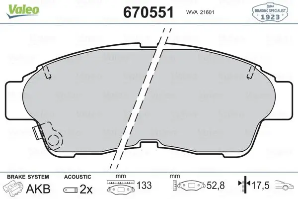 

670551 для десять тормозов BALATASI COROLLA 97 00 14 ABS + RAV 4 CAMRY CORONA CARINA 95