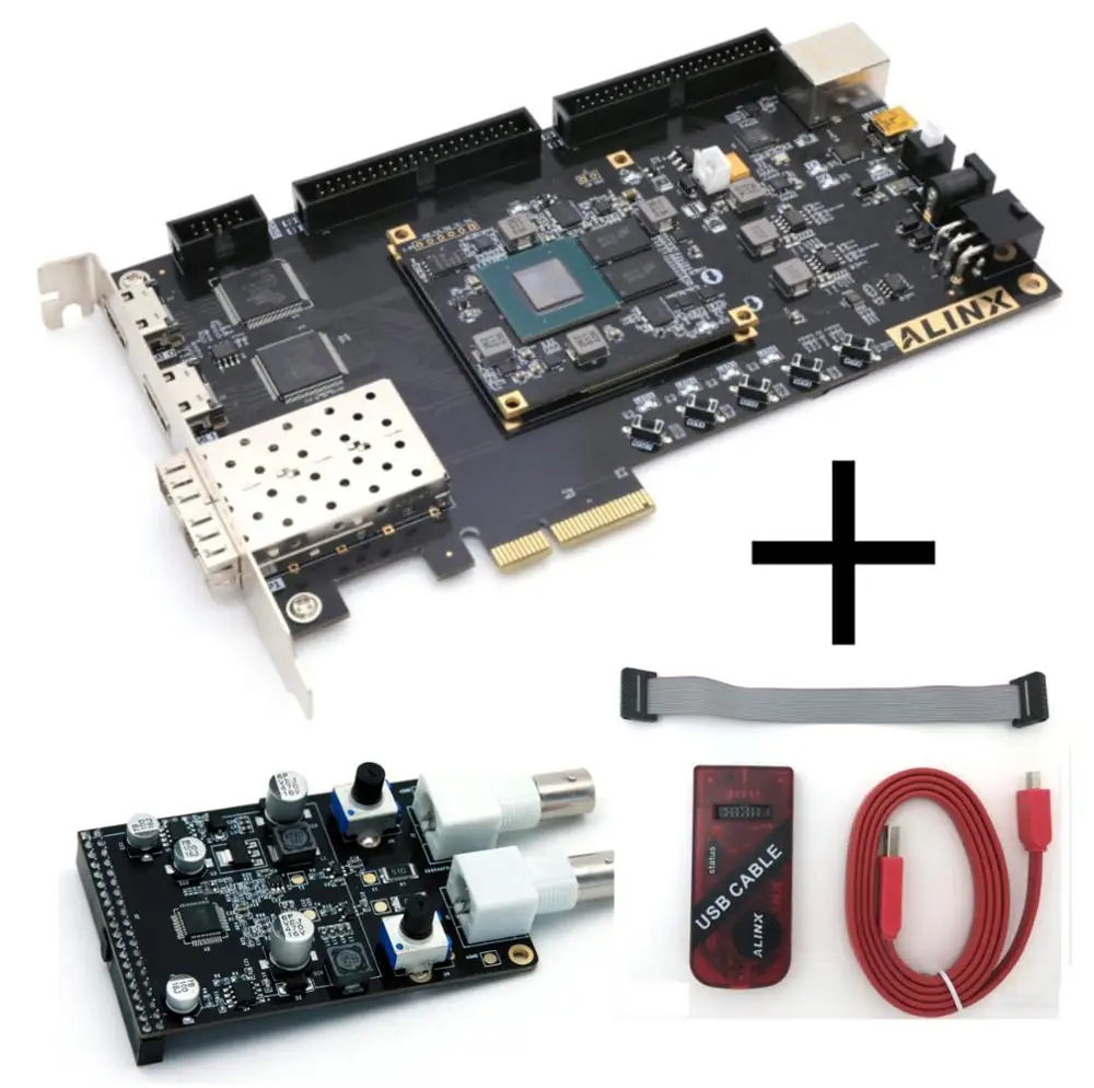 

XILINX XC7A200T FPGA Development Board Artix-7 A7 200T/100T/35T ALINX Brand (Board + JTAG Program DownLoader + 14bits 2 way DA)