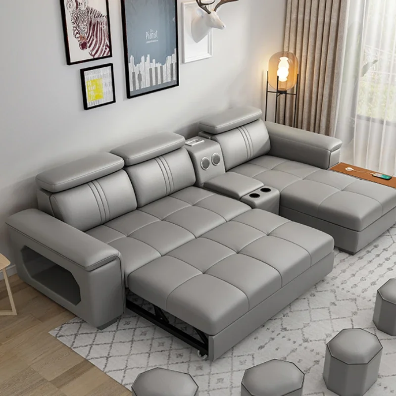 Современный кожаный диван для гостиной роскошный дизайнерский с откидной