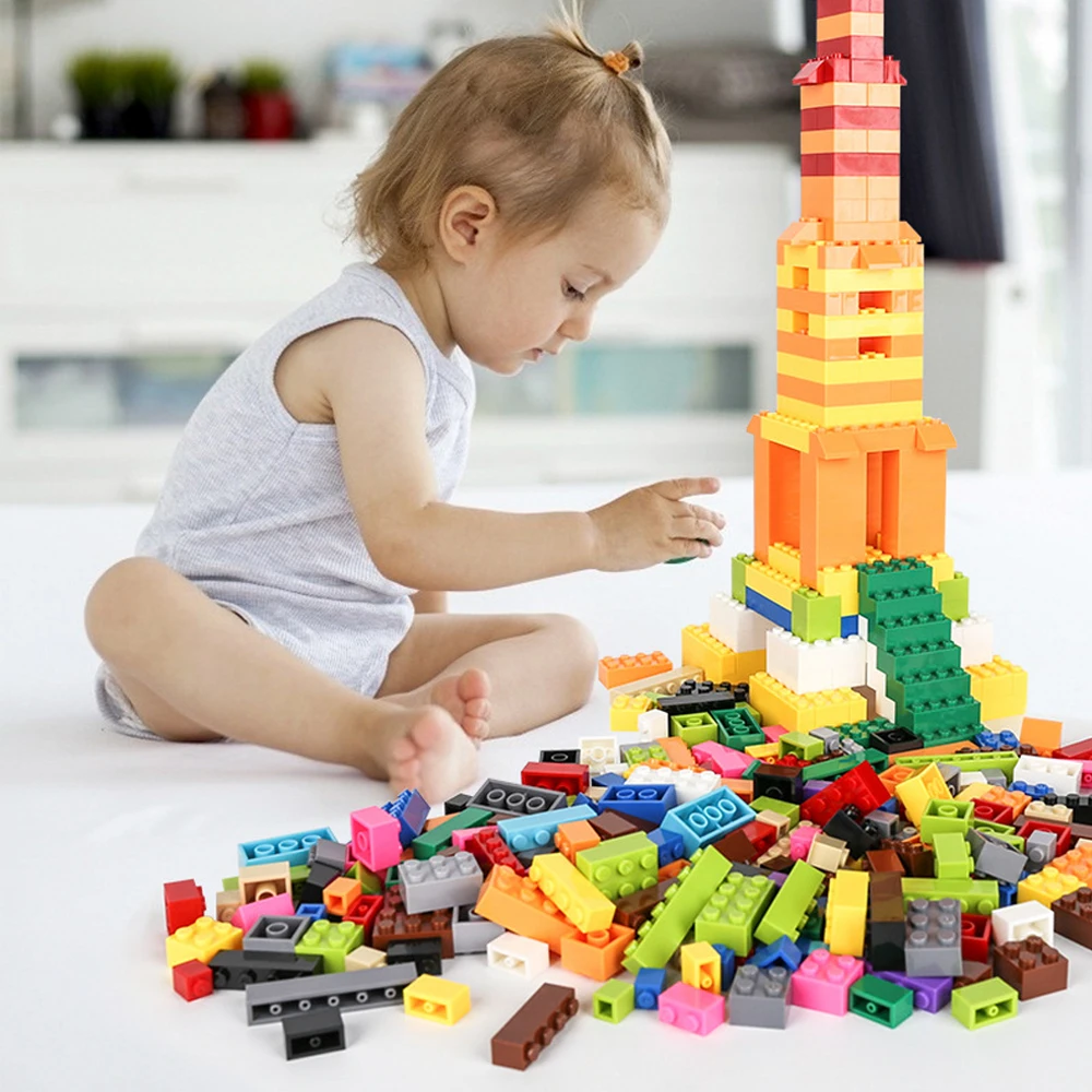 DIY красочные строительные блоки оптовый набор 125 г/250 г городские разноцветные