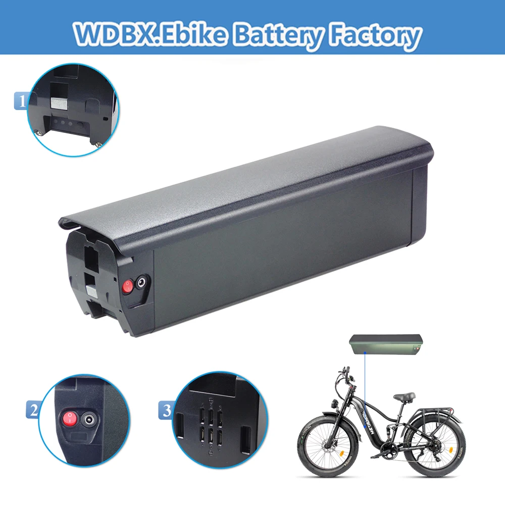 Фото Аккумулятор Vefreedom A8 Movcan EB60 Sasikeibike C6 48В 13Ач 15Ач 17.5Ач 20Ач для электровелосипеда Xterrain ST №1