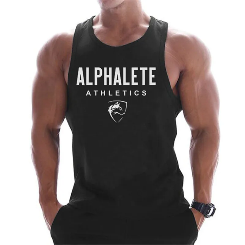 

2020 New Cotton Fitness Vest Men's Sleeveless T-shirt Round Neck I-shaped Vest Muscle Running Basketball Sports Vest
