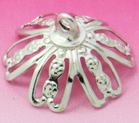 50pcs 15MM Six Flower Piece CAP CONNECTOR CLASP for DIY GLASS GLOBE VIALS&BOTTLES&BEAD Antique Bronze-Silver -Rose Gold Plated