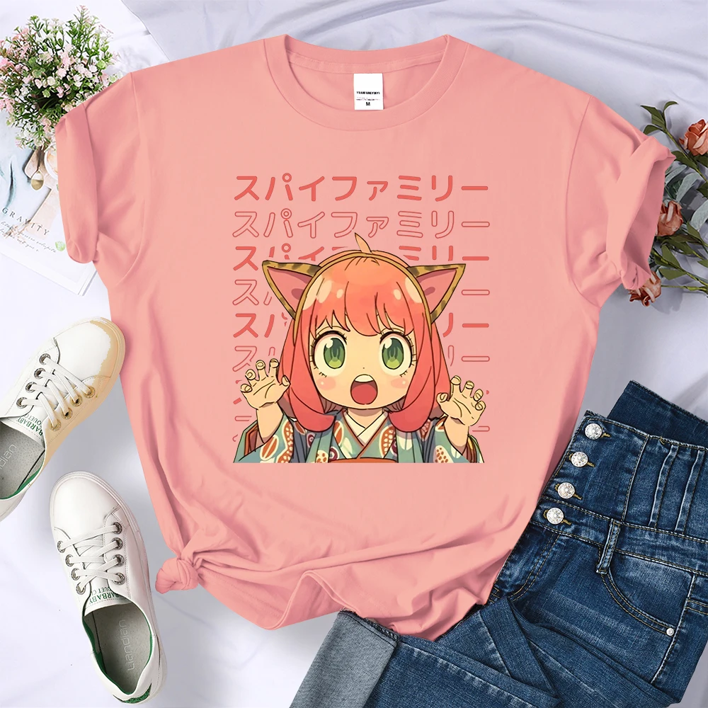 Женская футболка с коротким рукавом Spy X Family Art Anya-Kawaii летние крутые дышащие