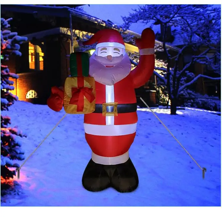 

Santa Christmas Inflatables Decorations Built-in LED Light Coloured Light Xmas Holiday for Party Outdoor Porch Decoration