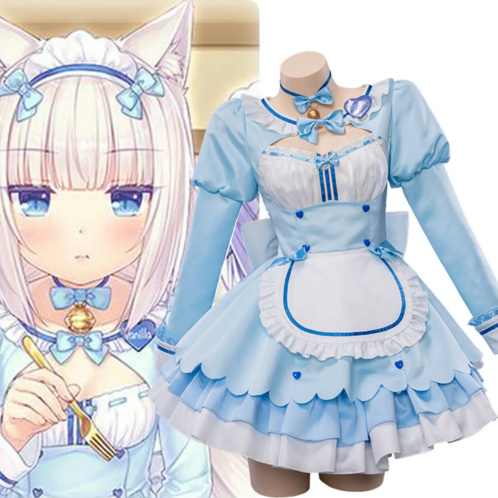 Косплей-костюм аниме некопара шоколадная ваниль кокосовый азуки платье
