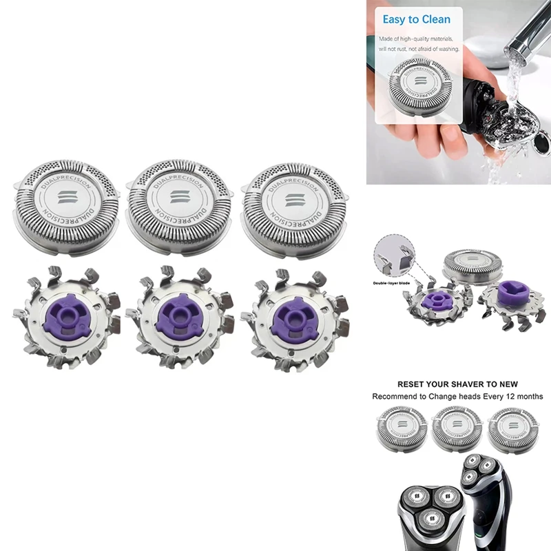 

HQ8 головка бритвы для HQ8445 HQ7140 HQ7180 HQ6090 PT730 PT860 лезвие бритвы 9 ножей HQ8 Двухслойное лезвие