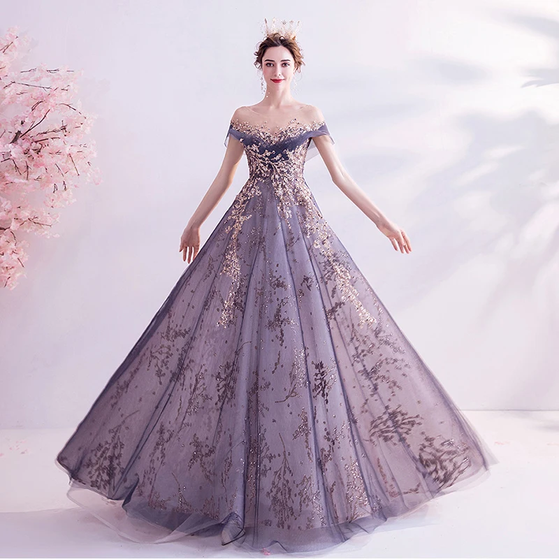 Рисунок 2 - Новинка 2023, фиолетовое вечернее платье для банкета