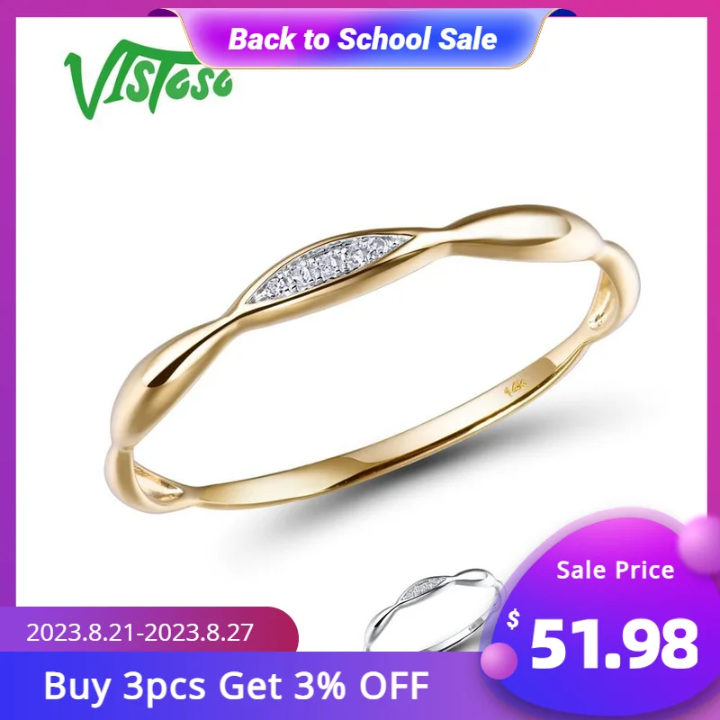 VISTOSO золотые кольца для женщин Подлинная 14 к желтое/белое золото кольцо блестящий алмаз обещание на помолвку Кольца Юбилей ювелирные изделия