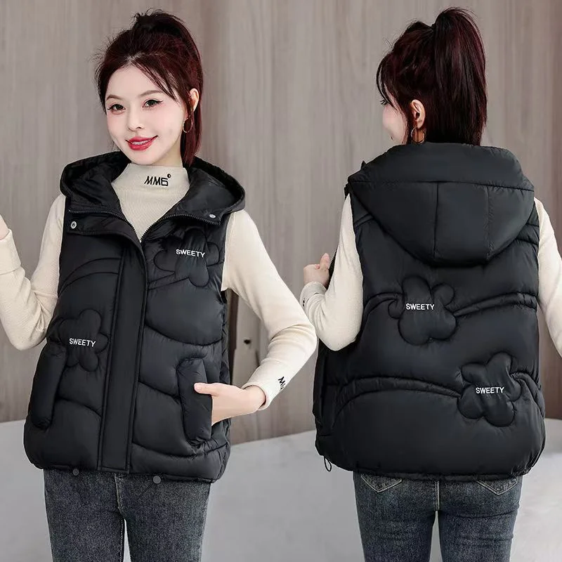 Модный жилет из хлопка на гагачьем пуху осень-зима 2024 новый модный короткий в