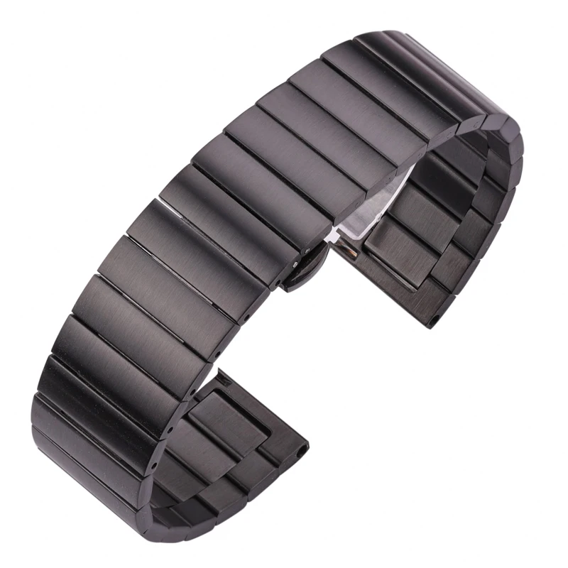 304l Stainless Steel Watchbands Bracelet 16mm 18mm 20mm 22mm Silver Black Solid Metal Watch Band For Galaxy Watch 4 Strap