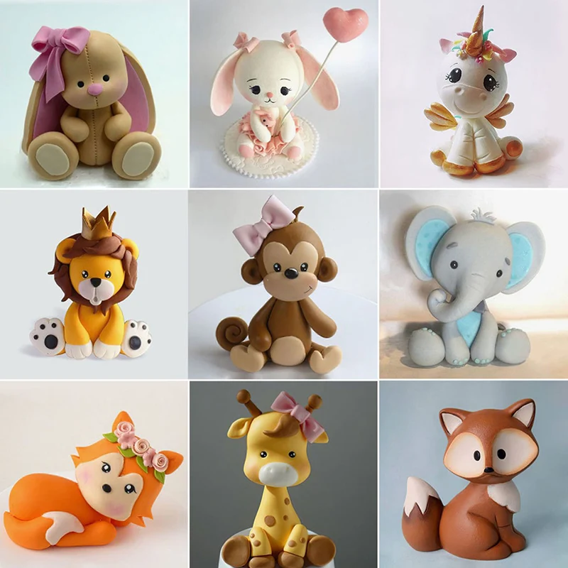 

1pcs Cartoon Woodland Animal Cake Topper Cute Soft Pottery Forest Cupcake Decor Birthday Party Favor Baking Dessert Plugin