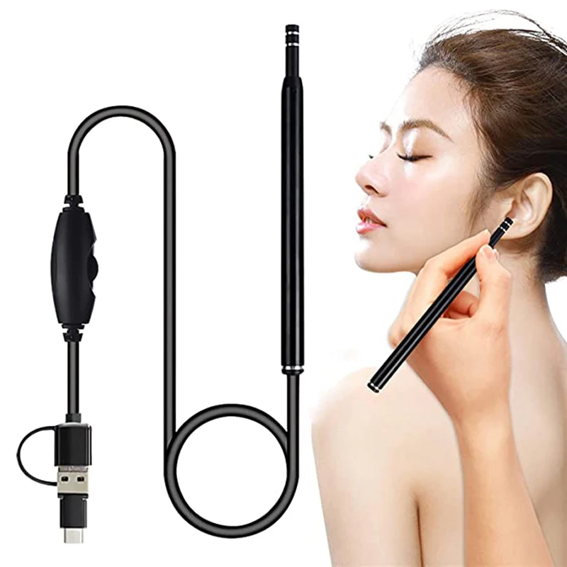 

5.5MM Ear Cleaning Endoscope Camera Mini Camera 3in1 Type-c Visual Ear Pick USB Endoscope For Android, PC
