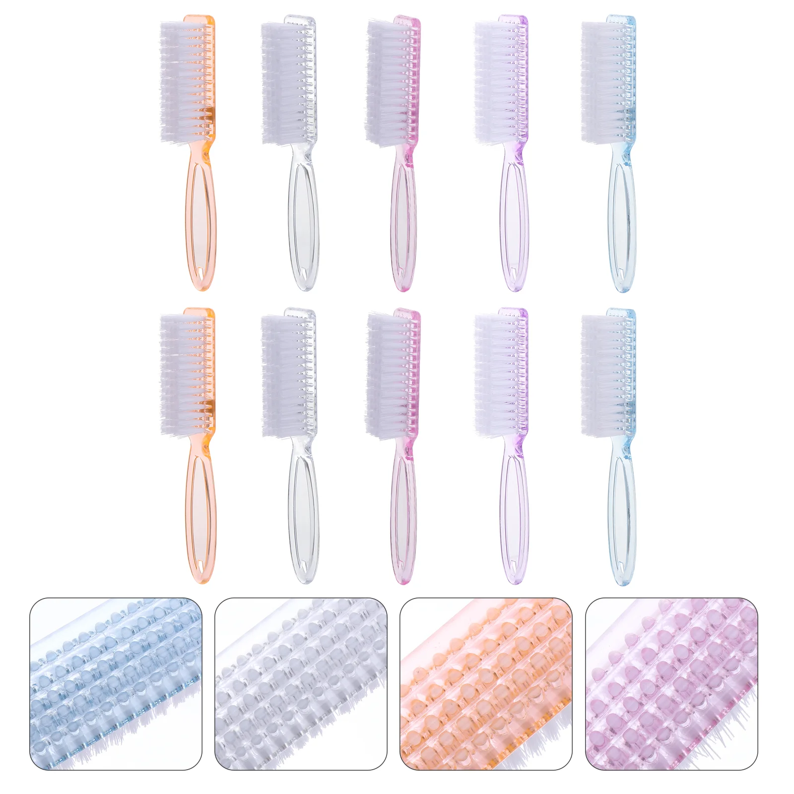 

10 Pcs Tool Long Handle Nail Brush Cleanser Esthetician Supplies Nylon Fingernail