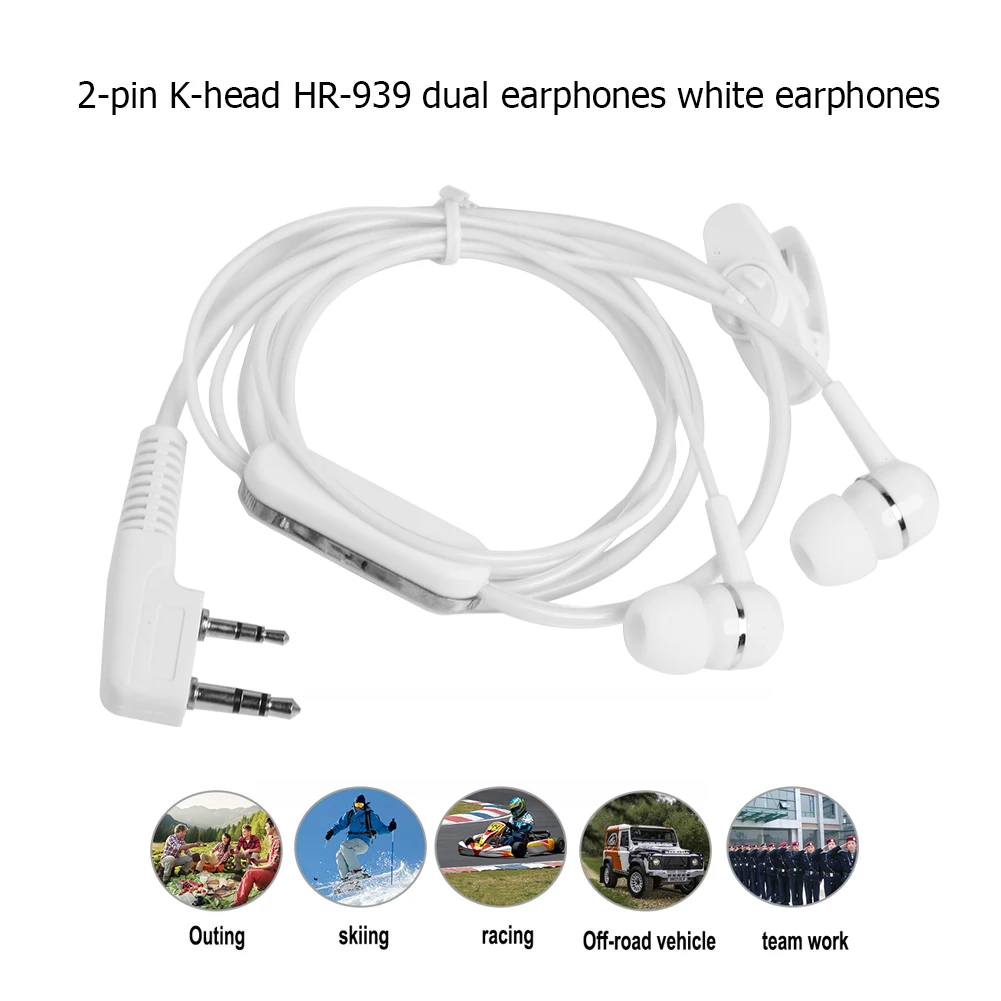 

2-контактный двойной наушник гарнитура с микрофоном PTT для BAOFENG KENWOOD радио Walkie Talkie наушники для UV5R рация гарнитура наушники аксессуары