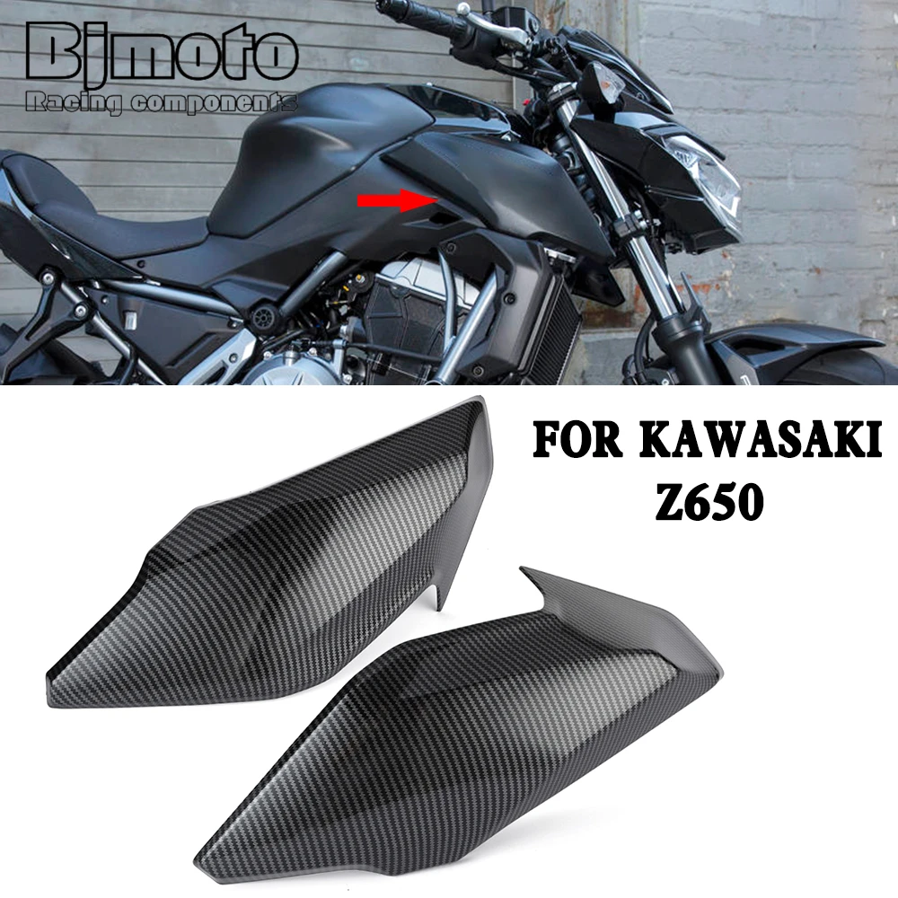 Motorcycle Front Tank Gas Side Cover Fairing Pannel Carbon fiber For Kawasaki Z650 Z 650 2017 - 2019 2018