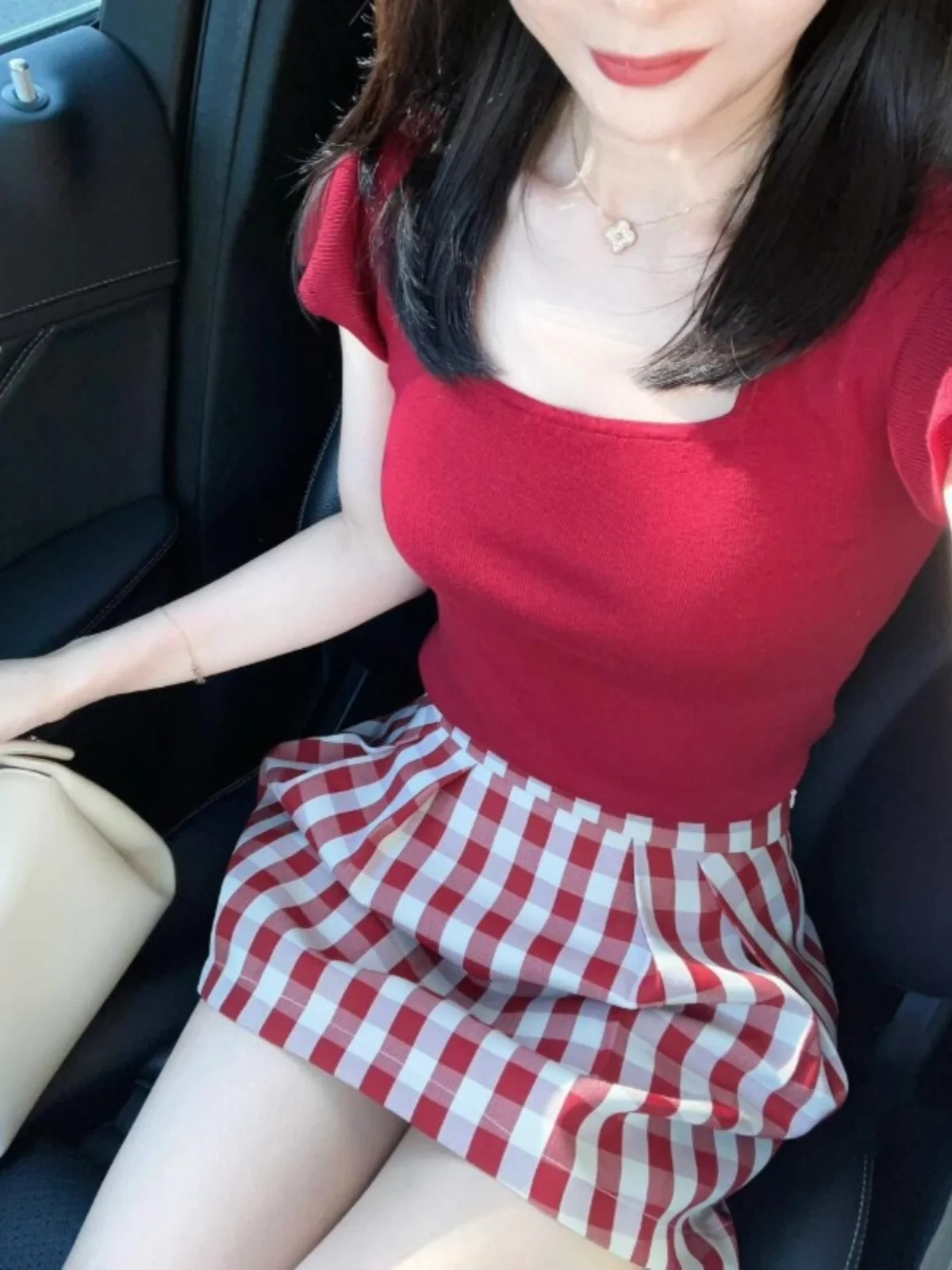 Европейские товары модный комплект в стиле вестерн допаминовый красный вязаный