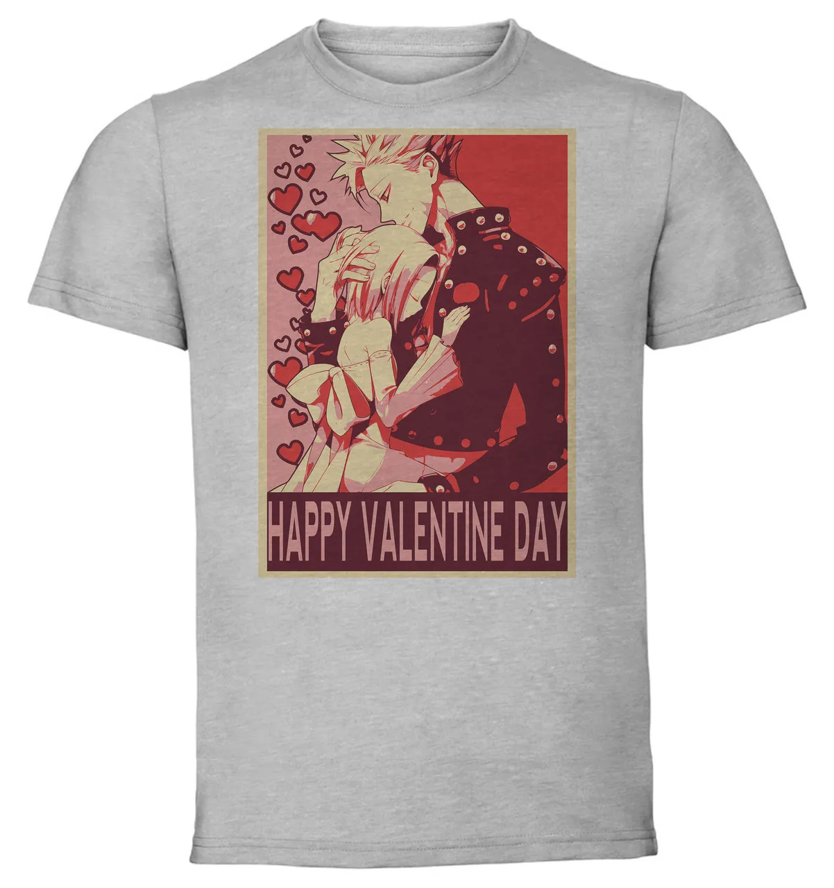 Футболка унисекс серая пропагандистская День Святого Валентина бан и элаин