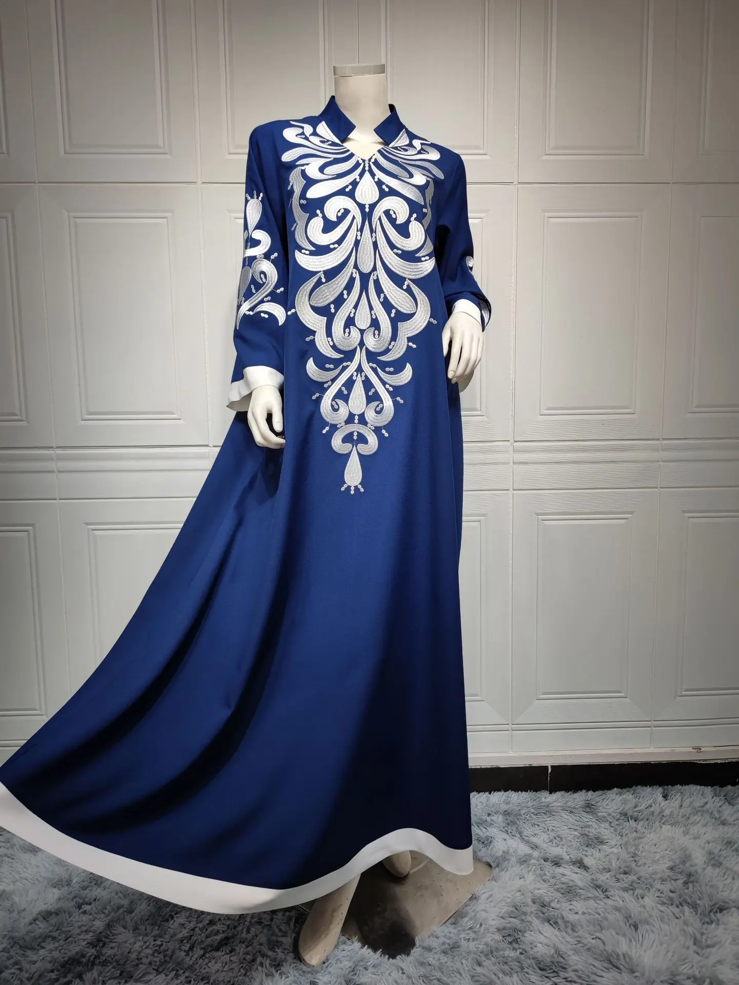 Summer 2023 Abaya Patchwork Dress Embroidered Muslim Ramadan Dubai Robe Evening Dresses Abendkleider Elegant Für Hochzeit