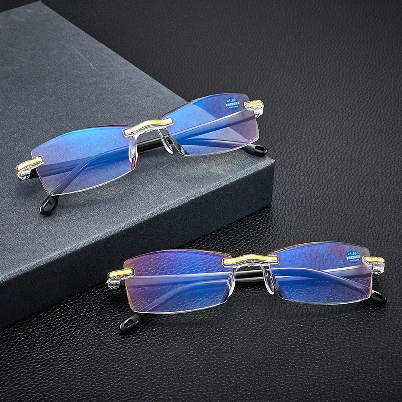 

New in 2022 Ultralight Rimless Anti Blue Light Reading Glasses Radiation Computer Presbyopia Readers spectacleso Reader Glasses